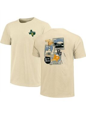 Baylor University Waco Texas Yellow Campus Polaroids Graphic T-Shirt Size 2XL